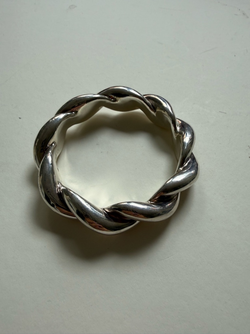 Sterling Silver 925 Twisted Rope Bangle Bracelet Large size - Picture 6 of 13